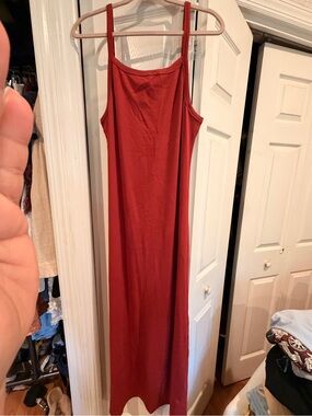 next Sleeveless Maxi Slip Dress in Rust